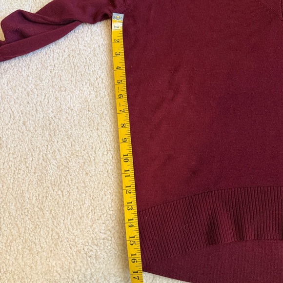 LOFT Deep Burgundy V-Neck Sweater - Picture 11 of 11